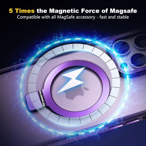 Vista 2 de IKARY Funda para iPhone 12 Pro Max con soporte magnético oculto, compatible con Magsafe y protección contra caídas de grado militar, a prueba