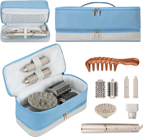 BAGCRAZY Funda de viaje para Shark FlexStyle y Dyson Airwrap, azul