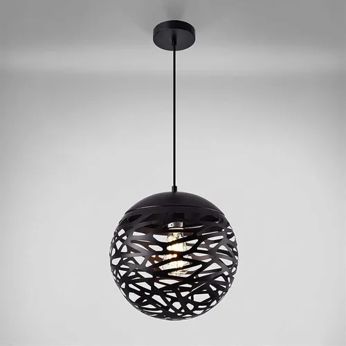Vista 4 de Adjustable Height Chandelier Light Fixture - Elegant Black Iron & Glass Design for Living Room, Kitchen Island, Cafe, and Bar(20cm)