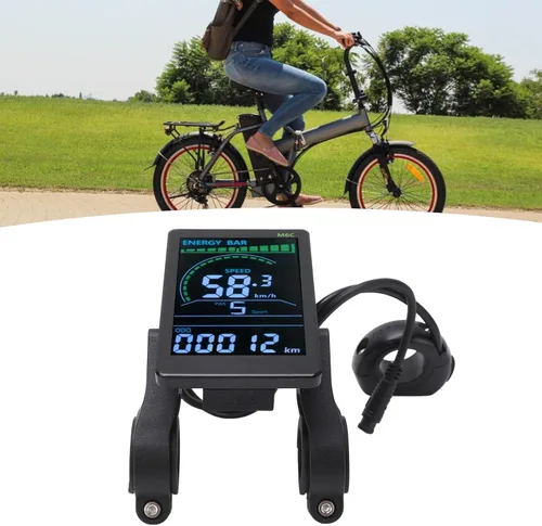 Vista 5 de Pantalla LCD de bicicleta eléctrica para computadora de bicicleta, velocímetro, 24 V, 36 V, 48 V, 60 V, impermeable, M6C, ABS, pantalla