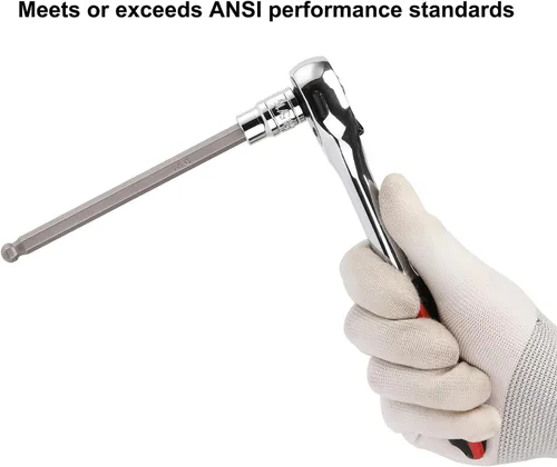 Vista 5 de CASOMAN Juego de llaves de impacto de 3/8" de transmisión extra largas con extremo esférico, juego de 18 piezas de vasos Allen, métrica y SAE