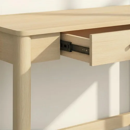 Vista 3 de Walker Edison Penelope - Escritorio moderno con cajón de almacenamiento, 44 pulgadas, roble costero