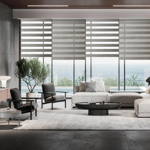 Vista 8 de Persianas Zebra/Persianas Enrollables Motorizadas con Control Remoto (Persianas de Ventana) con Batería Recargable. Compatible con Hogar