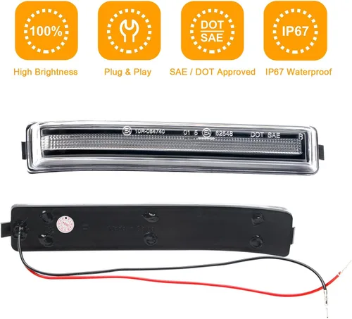 Vista 5 de Luces de Señal de Giro para Espejo Lateral Montaje LED Transparente F150 2009 2010 2011 2012 2013 2014/para Mark LT 2013 2014 para Raptor 2010-2014