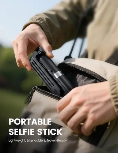 Vista 8 de ANXRE Trípode selfie stick con control remoto, extensible giratorio de 360°, soporte de trípode de teléfono de 41.7 pulgadas para filmación