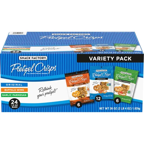 Vista 8 de Snack Factory Pretzel Crisps Minis sabor original, paquetes de aperitivos de tamaño individual, 24