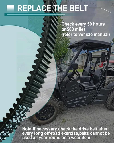 Vista 3 de QYMOTO Correa de transmisión Hisun compatible con Hisun Sector Vector 450,500,550,700,750,Axis500,Axis700,MSU500,Co-Leman UT500 550,Challenger 500