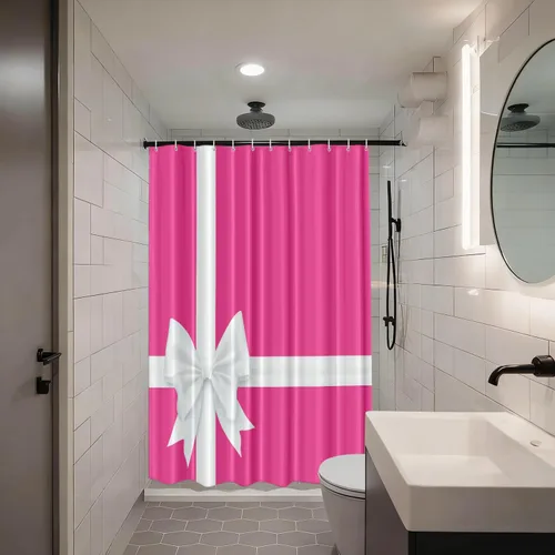 Vista 94 de Shrahala Father and Child Embracing No Hooks Shower Curtain with Snap in Liner Set, Tender Moment Captured Bathroom Décor Polyester Fiber Waterproof