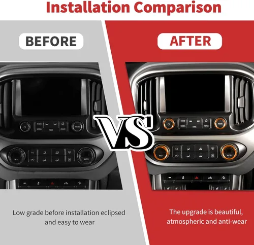 Vista 7 de Jimen Compatible con Chevrolet Colorado 2014-2022 8 piezas de consola central botón de CA de volumen de audio y señal de giro e interruptor