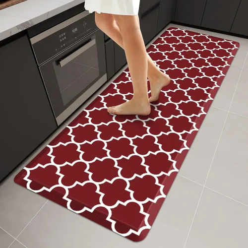 Vista 30 de WISELIFE Tapete de cocina acolchado antifatiga, 17.3 x 28 pulgadas, antideslizante, resistente, de PVC, ergonómico, impermeable, cómodo