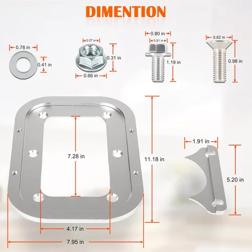 Vista 5 de Paleta de Batería de Aluminio Billet - Soporte de Sujeción de Batería de Maletero Perfectamente Compatible con Bandeja de Baterías Optima