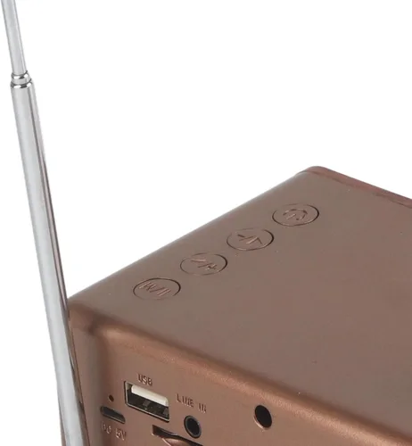 Vista 9 de ASHATA Altavoz Bluetooth de madera retro, radio FM Altavoz Bluetooth con elegante clásico, altavoces vintage de escritorio USB con radio