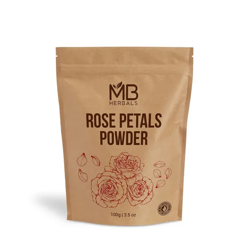 MB Herbals Polvo de rosa de 3.5 onzas (3.53 oz) | Para paquetes faciales y formulaciones de máscara facial | 100% puro y natural | Sin conservantes
