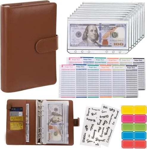 Vista 24 de NICOOTH Carpeta de Presupuesto con Sobres de Efectivo A6 Carpeta para Ahorrar Dinero con Sobres con Cremallera (A6 Verde)