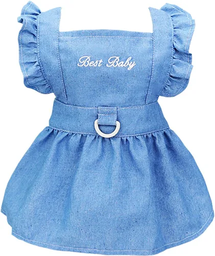 Vestido para perro, falda de lujo, ropa de princesa, vestidos de boda, noche, falda tutú, falda de mezclilla para perro pequeño, niña, azul claro, XS