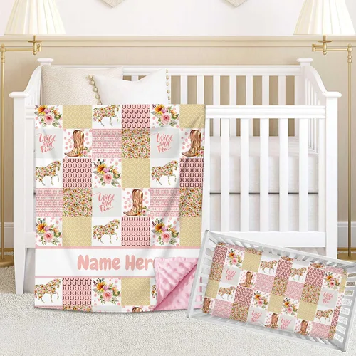 Vista 7 de Juego de ropa de cama personalizado para cuna de bebé, ropa de cama personalizada con nombre de arcoíris, juego de 2 piezas, edredón, sábanas bajeras