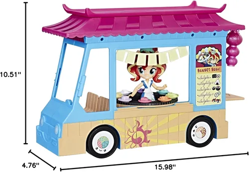 Vista 11 de My Little Pony Por ejemplo, Minis Sunset Shimmer Camión de sushi