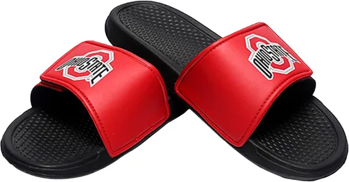 Vista 19 de FOCO, Sandalias deportivas estilo chancletas de la NCAA para hombre con logotipo de equipo universitario Legacy con rayas