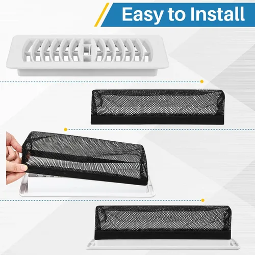 Vista 3 de Zonon 12 piezas de 2 x 12 pulgadas, cubierta de trampa para registro de piso, pantalla de ventilación para ventilación del hogar, banda elástica