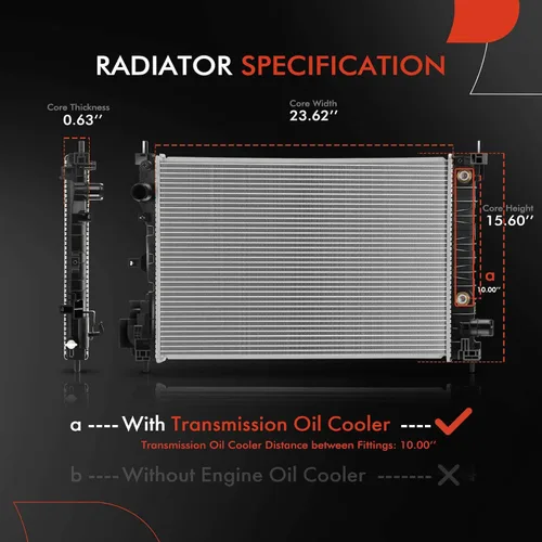 Vista 2 de A-Premium Conjunto de radiador de refrigerante del motor con enfriador de aceite de transmisión compatible con Chevrolet Spark 2016 2017 2018 2019