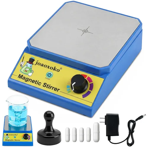 Magnetic Stirrer with 4 Stir Bars, Stir Plate with Stir Bar Retriever,3000ml Max Capacity No Heating 100-3000RPM, Portable Mixer for Yeast