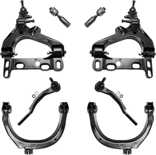 Vista 256 de Detroit Axle - Kit de ocho piezas - brazos de control de suspensión inferior delantero y trasero con juntas de bolas, extremos de barras