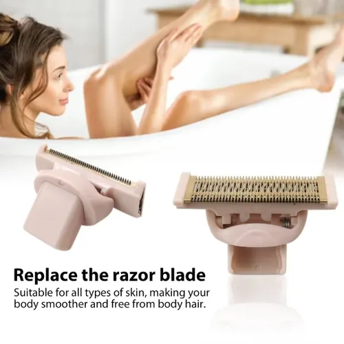 Vista 3 de 2 piezas de repuesto para maquinilla de afeitar Flawless Nu, con herramienta de eliminación de vello corporal chapada en oro rosa con fundas