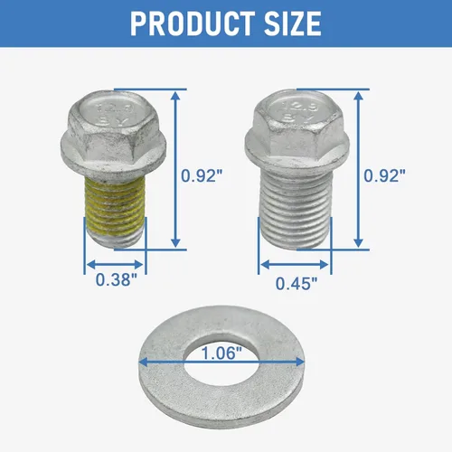 Vista 5 de Juego de pernos de retención de eje de transmisión trasera con arandela, 2 piezas M12x16, M10x16 compatible con Can-Am ATV Reemplazo # 250200102
