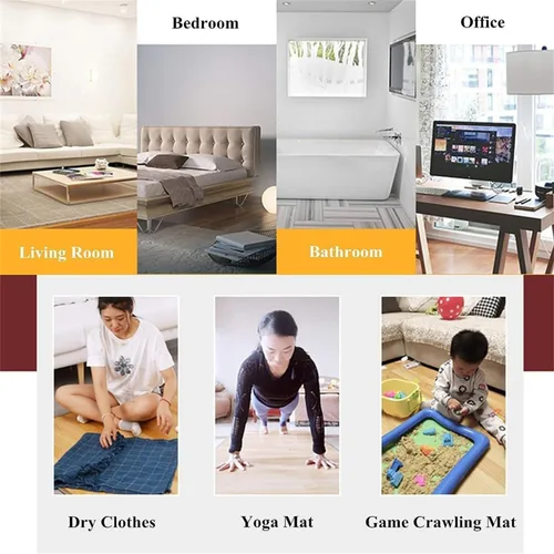 Vista 7 de Graphene Electric Heated Rug, Carpet Floor Heating Mat with Timer, Fast Heating Heated Foot Warmer Indoor Space Heater for Living Room Bedroom