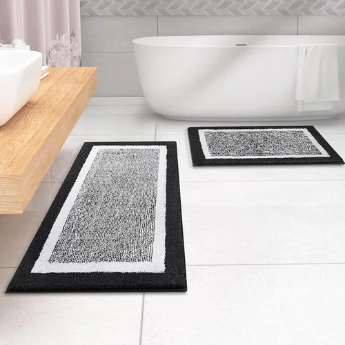 Vista 49 de OLANLY Alfombra de baño de microfibra extrasuave y absorbente, antideslizante, lavable a máquina, de secado rápido, adecuada para suelo de baño