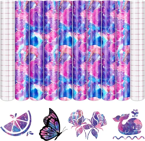 Vista 23 de Tintnut Splash - Rollo de vinilo permanente de 12 pulgadas x 5 pies, rollo adhesivo dorado negro, vinilo adhesivo permanente con patrón para máquina