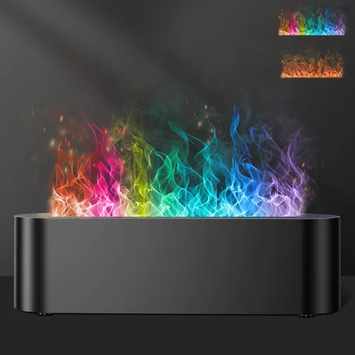 Humidificador difusor de fuego de llama colorida, difusor de aceite que cambia de 7 colores, aceites esenciales ultrasilenciosos para aromaterapia,