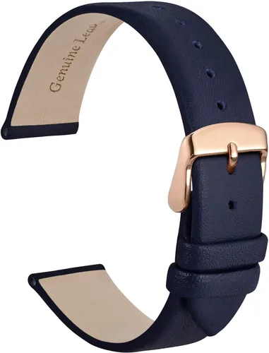 Vista 47 de WOCCI Correa de reloj elegante de 0.315 in de ancho, correa de repuesto de cuero genuino con hebilla dorada (negro)