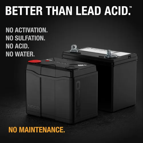 Vista 4 de NOCO Lithium NLXU1: Batería de litio LiFePO4 de 12V — De doble propósito — Batería de ciclo profundo de 40Ah + batería de arranque de grupo U1