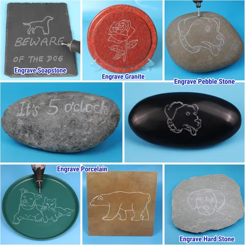 Vista 2 de Juego de 10 rebabas de carburo con vástago de 1/8 pulgadas con 2 pinzas compatibles con brocas Dremel Kit de accesorios de herramientas rotativas