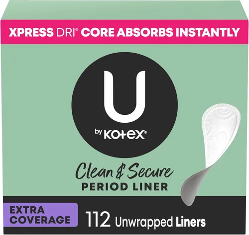 Vista 10 de U by Kotex Clean & Secure Panty Liners, absorción ligera, cobertura adicional, 112 unidades (el embalaje puede variar) (paquete de 2)