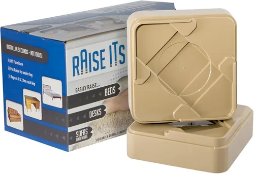 Vista 11 de Raise ITS Furniture Risers - Elevador de cama, color negro, 1 x 4 x 4 pulgadas (8 unidades)