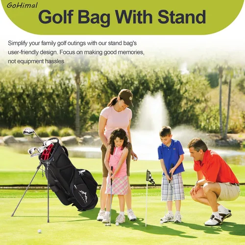 Vista 8 de GoHimal Bolsa de Golf de 14 Vías con Soporte, Bolsas de Golf para Hombre con Soporte, Divisores Superiores Ergonómicos con 10 Bolsillos