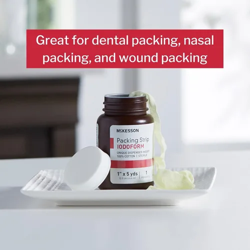 Vista 2 de McKesson Tira de embalaje, estéril, yodoformo, 100% algodón, 1 in x 5 yardas, 12