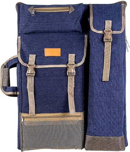 Vista 10 de TRANSON Estuche de Portafolio de Arte Mochila de Lona Bolsa Grande 26” x 19.5