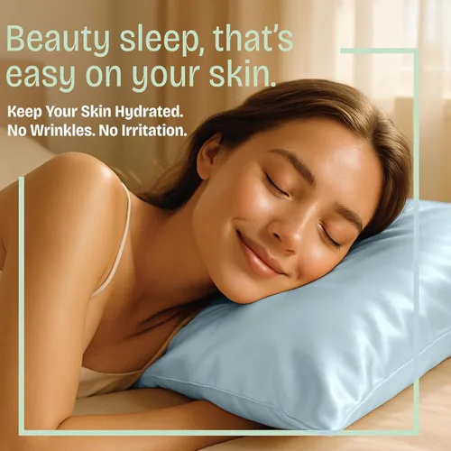 Vista 4 de ShopBedding - Lujosa funda de almohada de satén para el cabello, 2 unidades, satinada, estándar, con cremallera, estampado de cebra marrón, Blissford