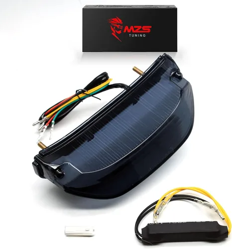 Vista 10 de MZS Luz trasera para motocicleta, intermitente LED integrado con señal de giro, lente verde compatible con Z900 2017-2024 / Z650 2017-2019 / EX 650