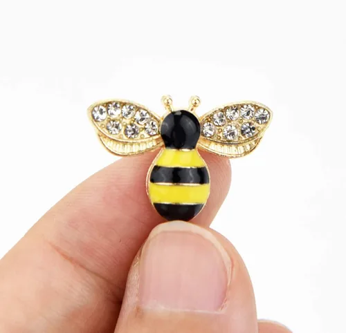 Vista 6 de Pistha 40 dijes de abeja esmaltados con diamantes de imitación, adornos de abeja de aleación para proyectos de manualidades, multicolor (amarillo)