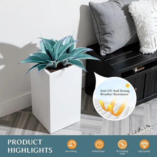 Vista 6 de Ttranewsoo Plantas de agave artificiales, grandes resistentes a los rayos UV, macetas de agave falsas de 12 pulgadas para decoración de interiores