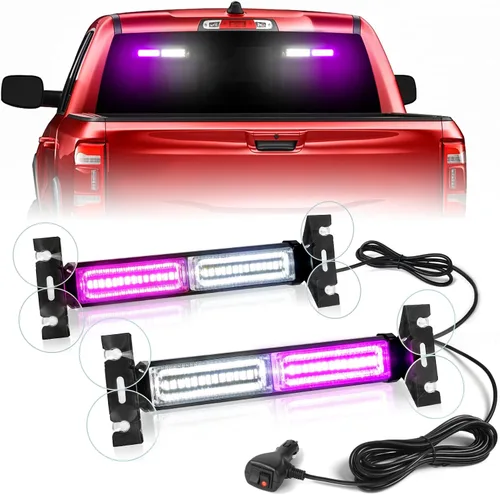 Vista 8 de HLauto Barra de Luz Estroboscópica de Emergencia 1002L Asesora de Tráfico: 40 LED Luz Intermitente de Advertencia de Seguridad para Tablero, Luces