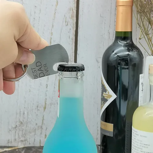 Vista 2 de Keychain BEST DAD EVER Gift Bottle Opener cute keyring Stainless Multitool as Cool Bottle Opener Car Keyring for Men