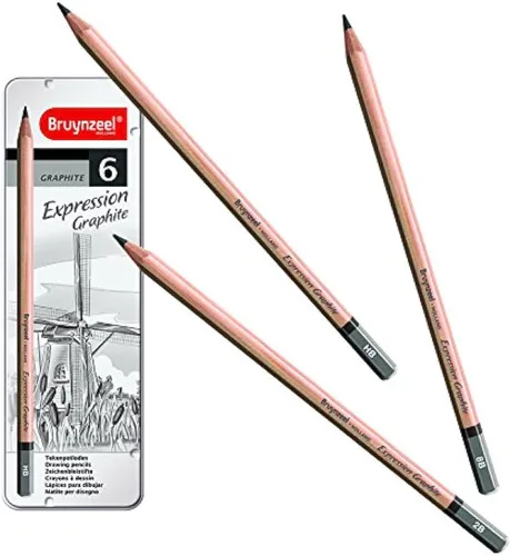 TALENS - Estuche 6 Lápices de Grafito Caja de Metal Expresión