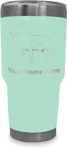 Vista 20 de LaserGram Vaso aislado al vacío de 20 onzas, perro Bull Terrier, grabado personalizado incluido (negro)