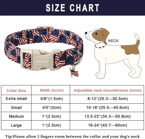 Vista 187 de Aring Pet Collar de algodón, ligero y ajustable, con hebilla de liberación rápida para perros pequeños, medianos y grandes, para cachorros, XS