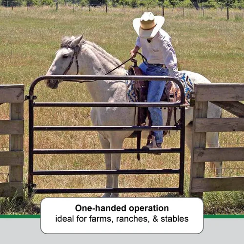 Vista 4 de Powerfields Cerradura de puerta de ganado de dos vías para granjas, jaulas de mascotas, cercas y establos (negro)